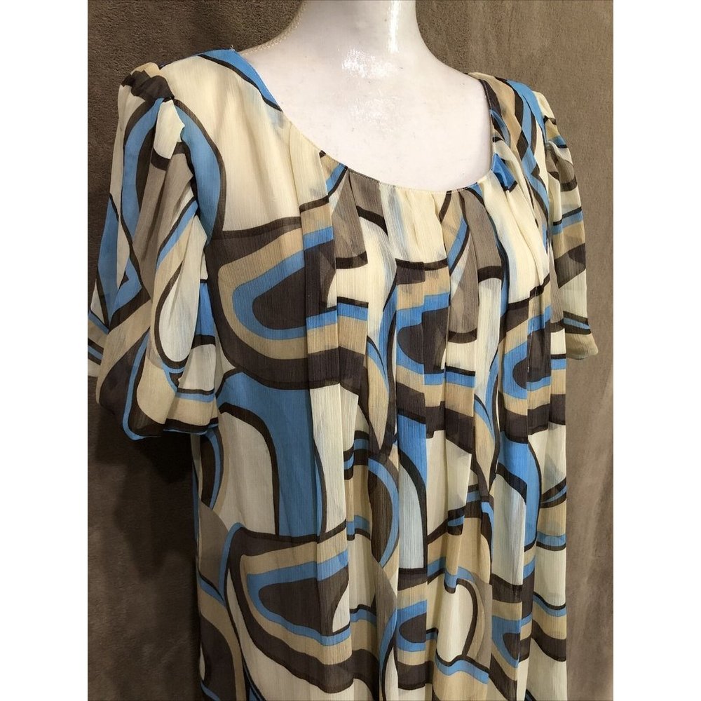 Antilia Femme 3X Plus Multicolor Short Sleeve Top Blouse #389